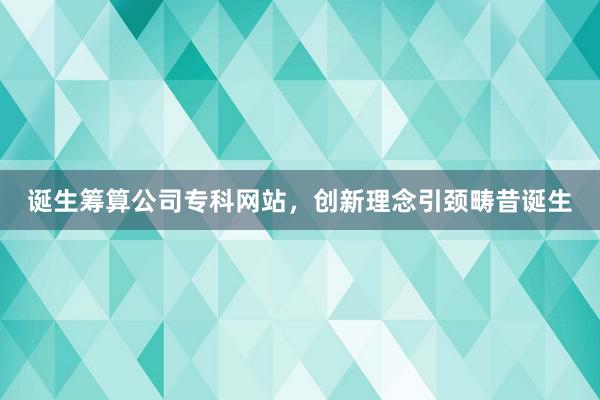 诞生筹算公司专科网站，创新理念引颈畴昔诞生